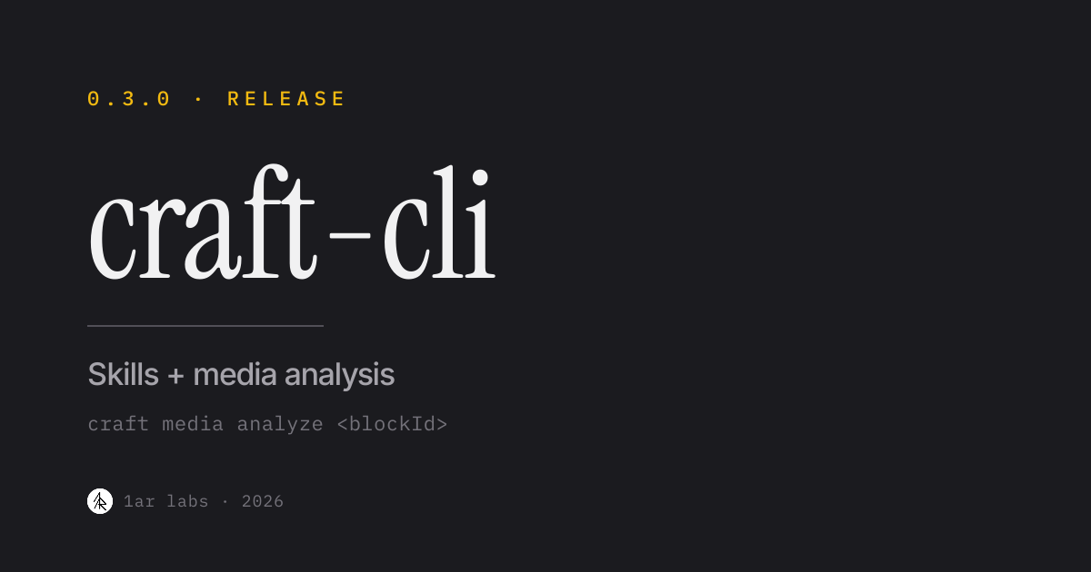 craft-cli 0.3.0: demand-loaded skills and media analysis